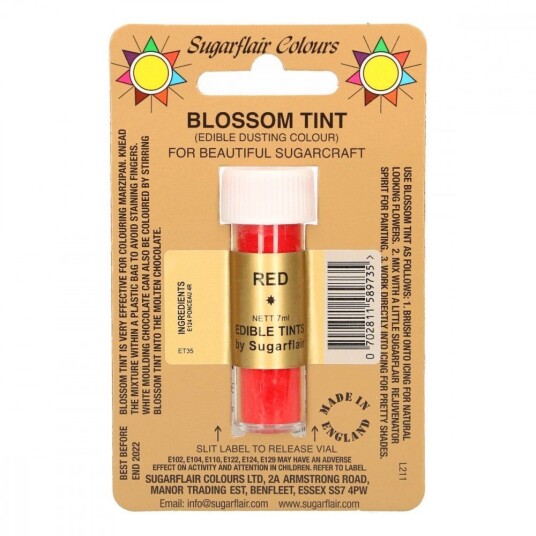 Sugarflair Pulverfarge Red 7ml 