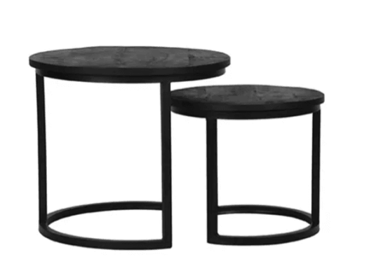 Trend Collection Salongbordsett S/2 Mangotre Svart 50 cm