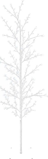 vidaXL Mikro bjørkejuletre Hvit 150 cm Stål 360 LED-lys