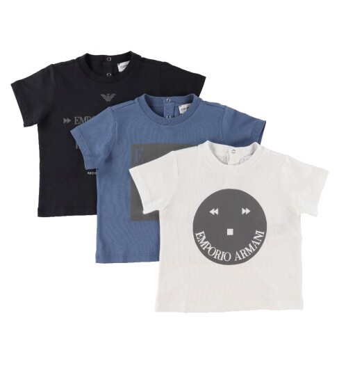 Giorgio Armani Emporio Armani T skjorte 3 pack Blå/Hvit/Navy m. Reflekteren Emporio Armani 12 md T skjorte 80