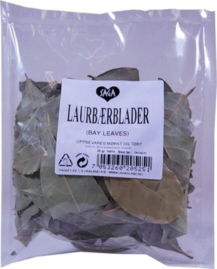 Saga tørket laurbærblader pose 10 g