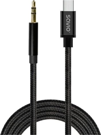 Savio Usb-C Til Mini Jack 3,5 Mm Kabel 1 M Svart Cl-187