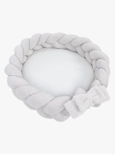 Meowbaby Bearly Babynest Med Flettet Beskyttelse & Leketeppe Offwhite Meowbaby Bearly Babynest Med Flettet Beskyttelse & Leketeppe Offwhite