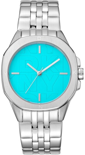 DKNY Dameklokke DK1L012M0045 Brooklyn Midi Turkis/Stål Ø34 mm