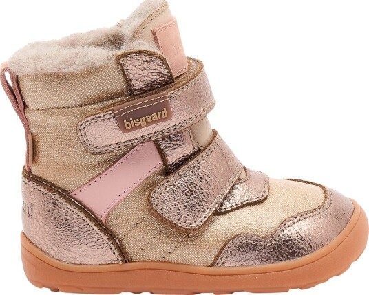Bisgaard Vintersko Timo Tex Barfot Rose Gold Bisgaard 24 Vinterstøvler Beige Brun Gull Rosa