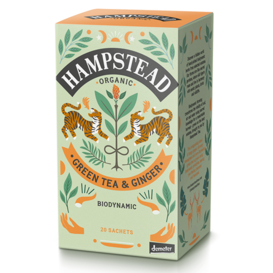 Hampstead Tea økologisk green tea ginger tea 20 poser Hampstead Tea økologisk green tea ginger tea 20 poser