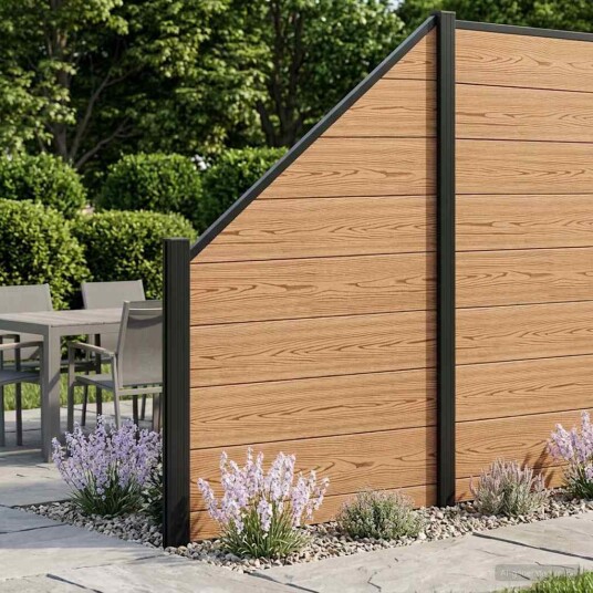 vidaXL Gjerdesett 9 pcs 1484 x 186 cm WPC og Aluminium Brun