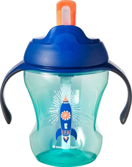 Tommee Tippee Tutedrikkeflaske Med Sugerør 230 ml Fra 6 Mnd Blå