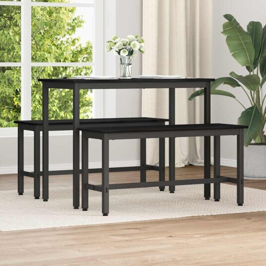 vidaXL Spisebenk 2 pcs Svart Eik 100 x 32,5 x 48,5 cm vidaXL Spisebenk 2 pcs Svart Eik 100 x 32,5 x 48,5 cm
