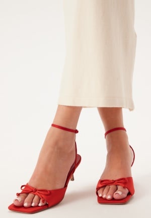 BUBBLEROOM Bow Low heel Strap Sandal Red 37
