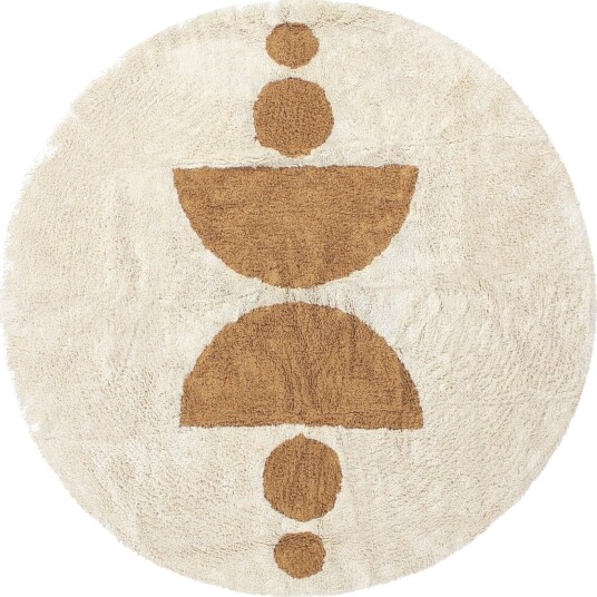 Runde tepper Cervia Natural Cotton Shaggy beige Størrelse: Ø 160 cm