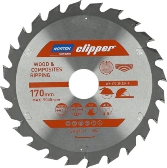 Norton Sirkelsagblad 170Mm X 30Mm X 24Z Tre Og Kompositter Atb (2,6 / 1,6)