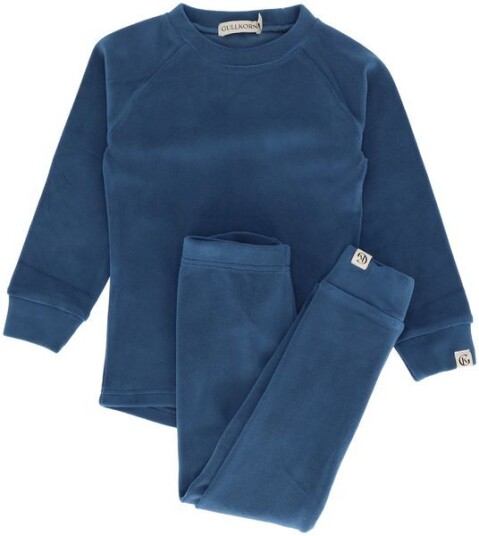 Gullkorn Jona fleece sett til barn Stormblå 86/92