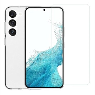 Saii 2-i-1 Samsung Galaxy S23 5G TPU-deksel / Beskyttelsesglass Saii 2-i-1 Samsung Galaxy S23 5G TPU-deksel / Beskyttelsesglass