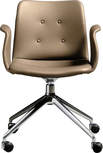 Sibast Furniture Bent Hansen Primum 4 stjerners Spisestol med Sving og Hjul Polert stål/Zenso 3 228