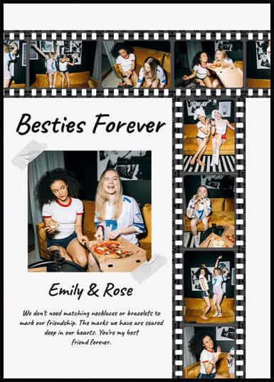 Besties Forever Personalized Photo Film Strip Plakat Plakat / 40x50cm
