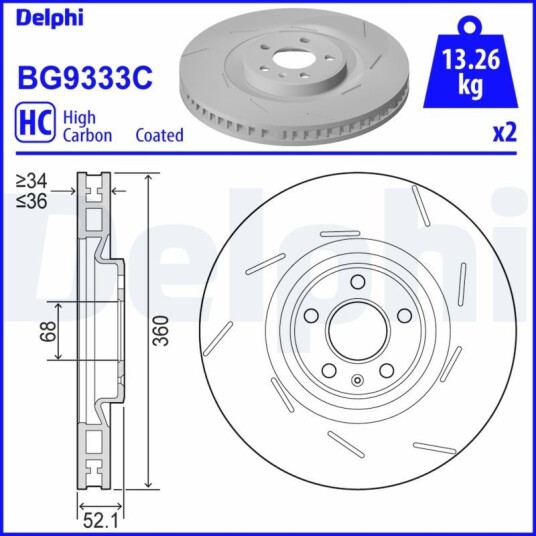Bremseskive DELPHI BG9333C