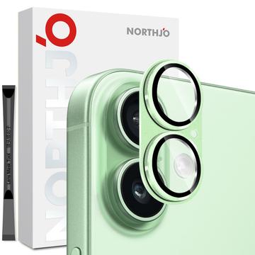 Northjo iPhone 17 full beskyttelse matt metall og kameralinsebeskyttelse i herdet glass   grønn