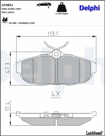 DELPHI LP3851 Bremseklosser