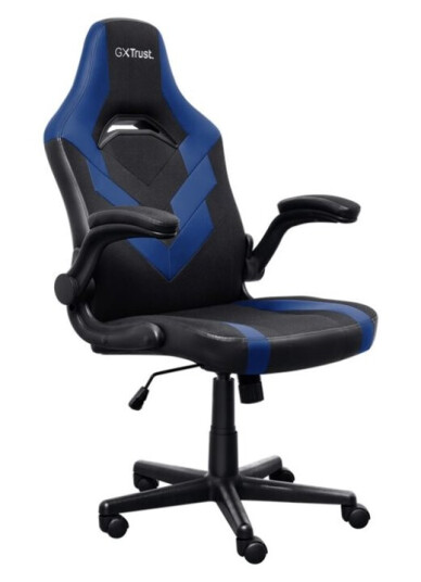 Trust Gxt 703B Riye - Spillestol - Armlener - L-Formet - Tipping - Roterende - Syntetisk Skinn Elastisk Stoff - Blå Trust Gxt 703B Riye - Spillestol - Armlener - L-Formet - Tipping - Roterende - Syntetisk Skinn Elastisk Stoff - Blå