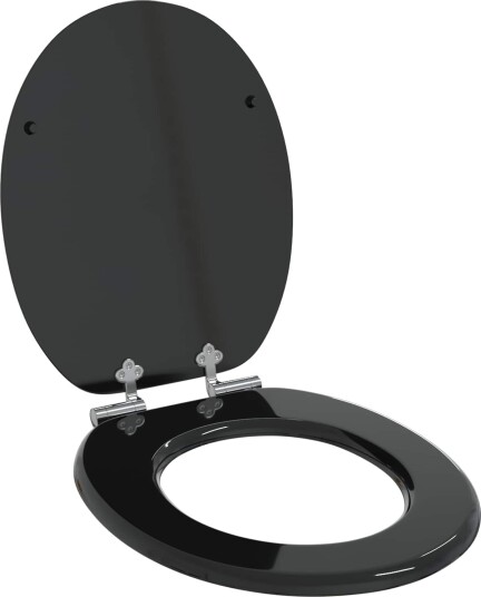  Myk lukking toalettsete Svart 44 x 38 cm MDF plater