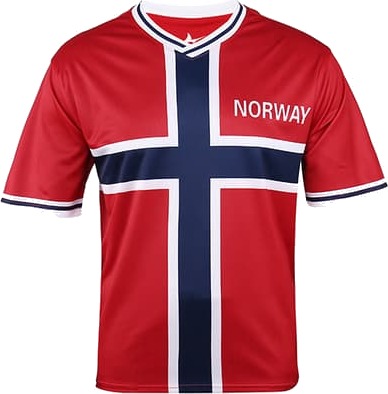 2026 VM Fotball Fanskjorte, Landslagsskjorte, Pustende Kortermet Fanutgave Sportstopp (S–XXL)*XL*Norge Norge{BT}