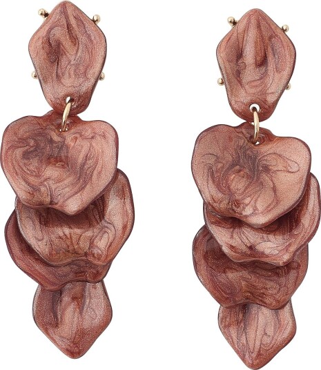 BOW19 Details - Øredobber Leaf Marble Earrings - Rød