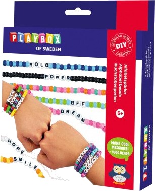 Playbox Playbox Lag selv-sett Armbånd med Bokstaver