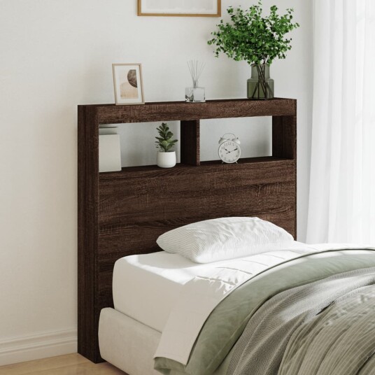 Hodegavl skap med LED brun eik 100x17x102 cm 8721012465039