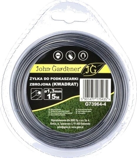 Geko Zylka Trimmertråd Forsterket Kvadrat 1,3 Mm X 15 M 10/120