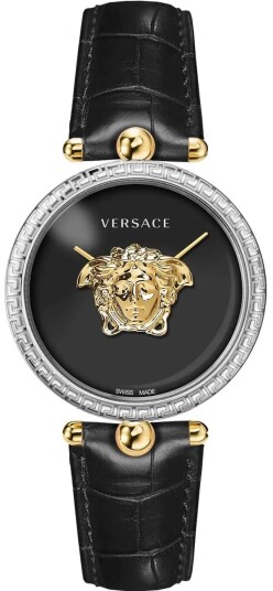Versace Dameklokke VECO02422 Palazzo Sort/Lær Ø39 mm