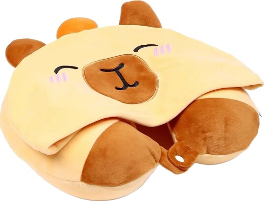 Puckator Hoodeazzz Beans & Co Pepper The Cat Plush Memory Foam Travel Pillow & Hood Brown ONE SIZE Puckator Hoodeazzz Beans & Co Pepper The Cat Plush Memory Foam Travel Pillow & Hood Brown ONE SIZE
