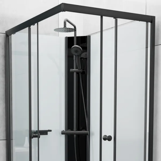 Badnor AS Badnor Scandia Black Lux 8-2 Dusjkabinett 105x90cm M/takdusjsett
