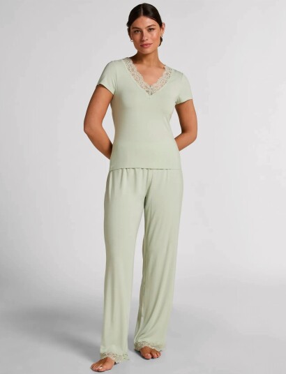 Hunkemöller Pj Ss Pant Co Jersey Print Green XS Hunkemöller Pj Ss Pant Co Jersey Print Green XS