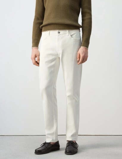 Mango Slim Fit Ultra Soft Touch Patrick Jeans White 48 Mango Slim Fit Ultra Soft Touch Patrick Jeans White 48