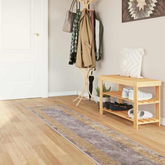 Teppe Runner MARSA Grå 50 x 450 cm Polyester og PVC