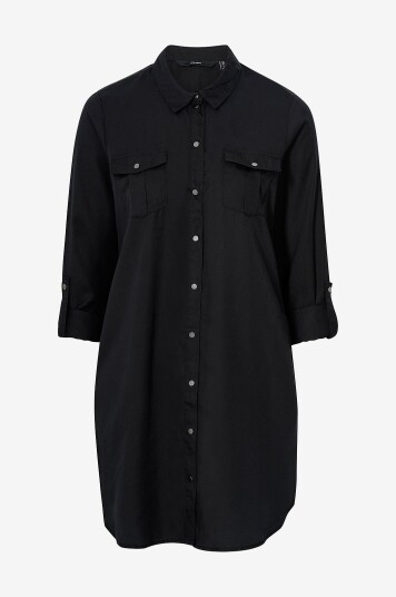 Vero Moda   Skjortekjole vmSilla LS Short DresSvart