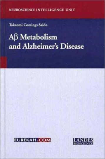 ABeta Metabolism and Alzheimer's Disease