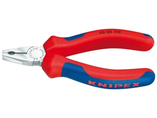 Knipex 08 05 110, Kombinasjonstang, 1 Cm, Kromvanadiumstål, Plast, Blå, Rød, 110 Mm