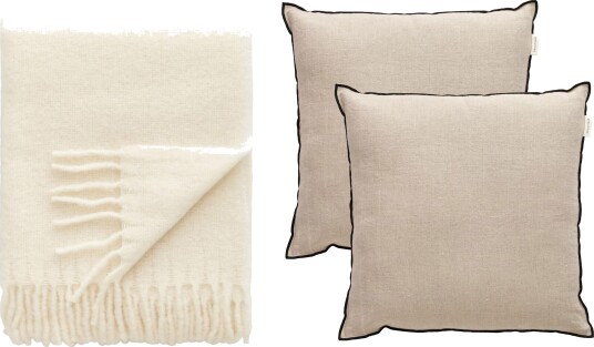 Decotique Cozy Pute & Pledd Sett Beige