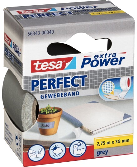 Tesa Extra Power Perfect Stofftape 2,75m x 38mm Grå?
