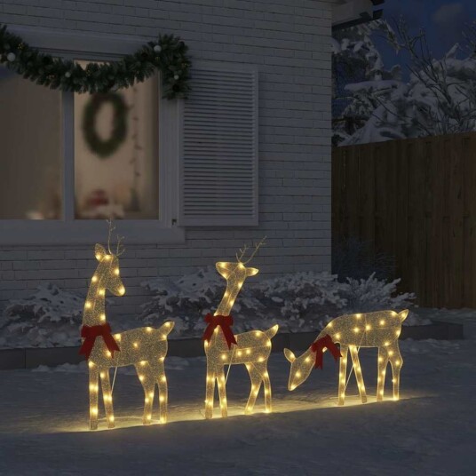 vidaXL Julepynt reinsdyr 3 stk 90 LED varmhvit