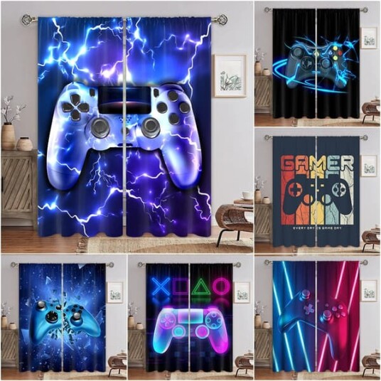 Gamepad Gardin Soverom Gardin Hjemmeinnredning 150cm*166cm C