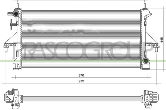 PRASCO FT930R009 Radiator motorkjøling