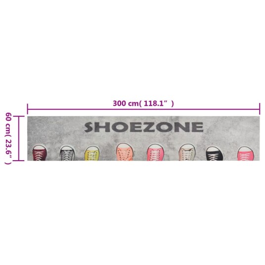vidaXL Kjøkkenteppe vaskbar Shoezone 60x300 cm fløyel