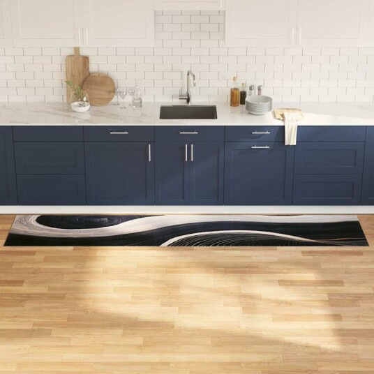 Kjøkken teppe Svart 300 x 60 cm Fløyel Kjøkken teppe Svart 300 x 60 cm Fløyel