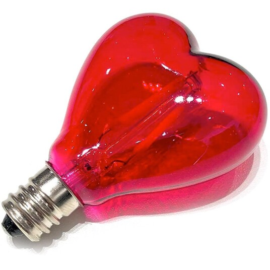 LED Lyskilde Mouse Lamp E14 1W Hjerteformet Rød