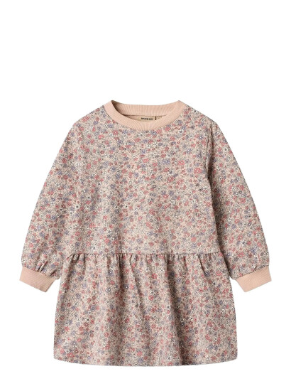 Wheat Sweat Dress L/S Zenia Pink 128