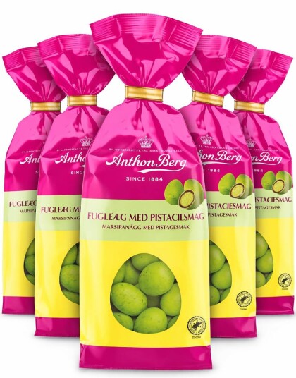 25 stk Anthon Berg Fugleegg Marsipanegg med Pistasj Hel Eske 25 stk Anthon Berg Fugleegg Marsipanegg med Pistasj Hel Eske
