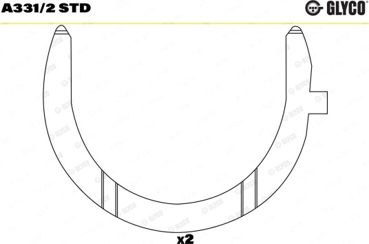 Avstandsskive, veivaksel GLYCO A331/2 STD